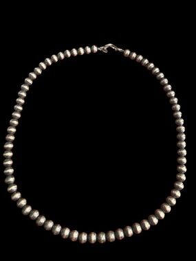 Sterling Silver Graduated Desert Navajo Pearl Bead Necklace 22" 33g 925 Hook
